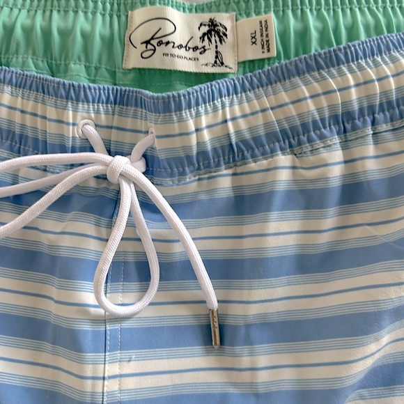 Men’s Bonobos Riviera Blue Striped Swim Trunks Drawstring Size 2XL XXL - Picture 2 of 5